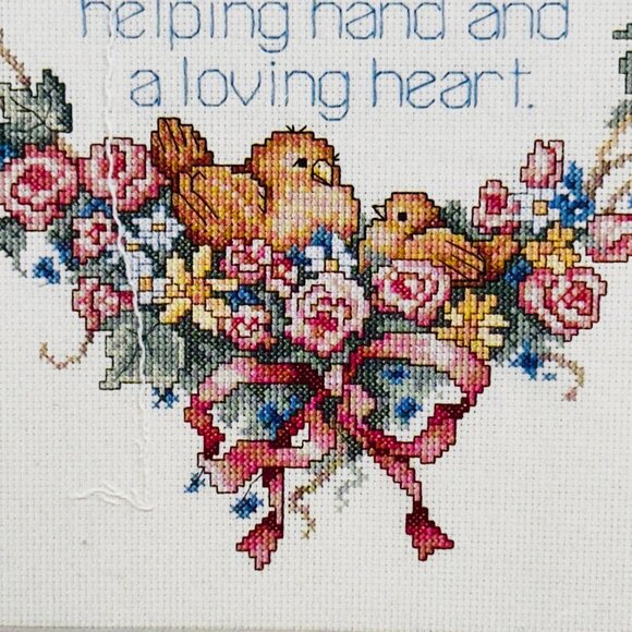 Vintage Sunset Counted Cross Stitch Kit "Mothers Hand & Heart" 12x12 Inch (1990) - Picture 4 of 9
